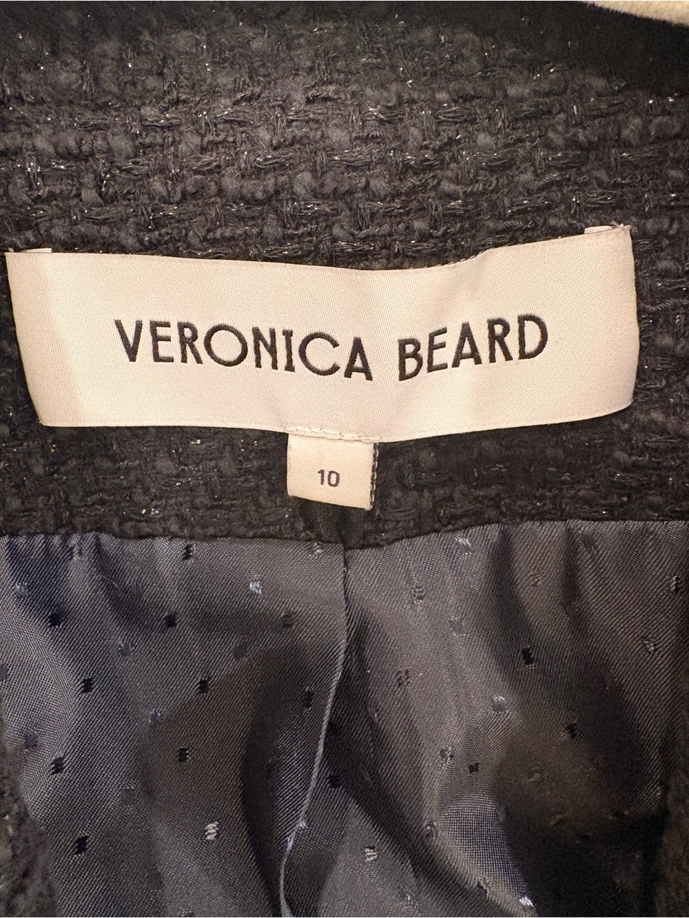 Veronica Beard Black Textured Tailored Blazer - Picture 5 of 5